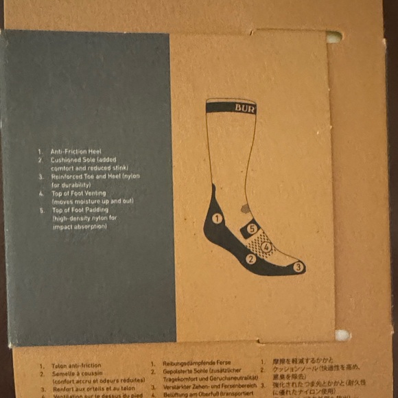 NWT Burton Performance Midweight Socks - Blue, Green, Orange - Picture 3 of 4